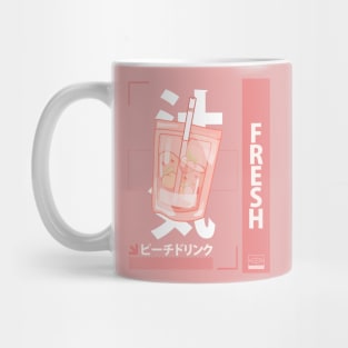 funny retro 90s japanese kawaii peach juice drink carton Mug